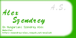 alex szendrey business card